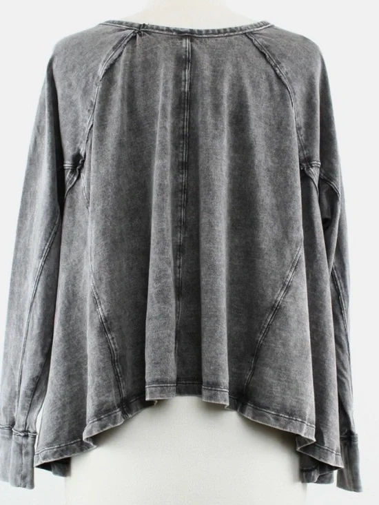 Free People We the Free Cotton Pullover Shirt Cupcake Sunrise Dolman Sleeve Top - Picture 4 of 8